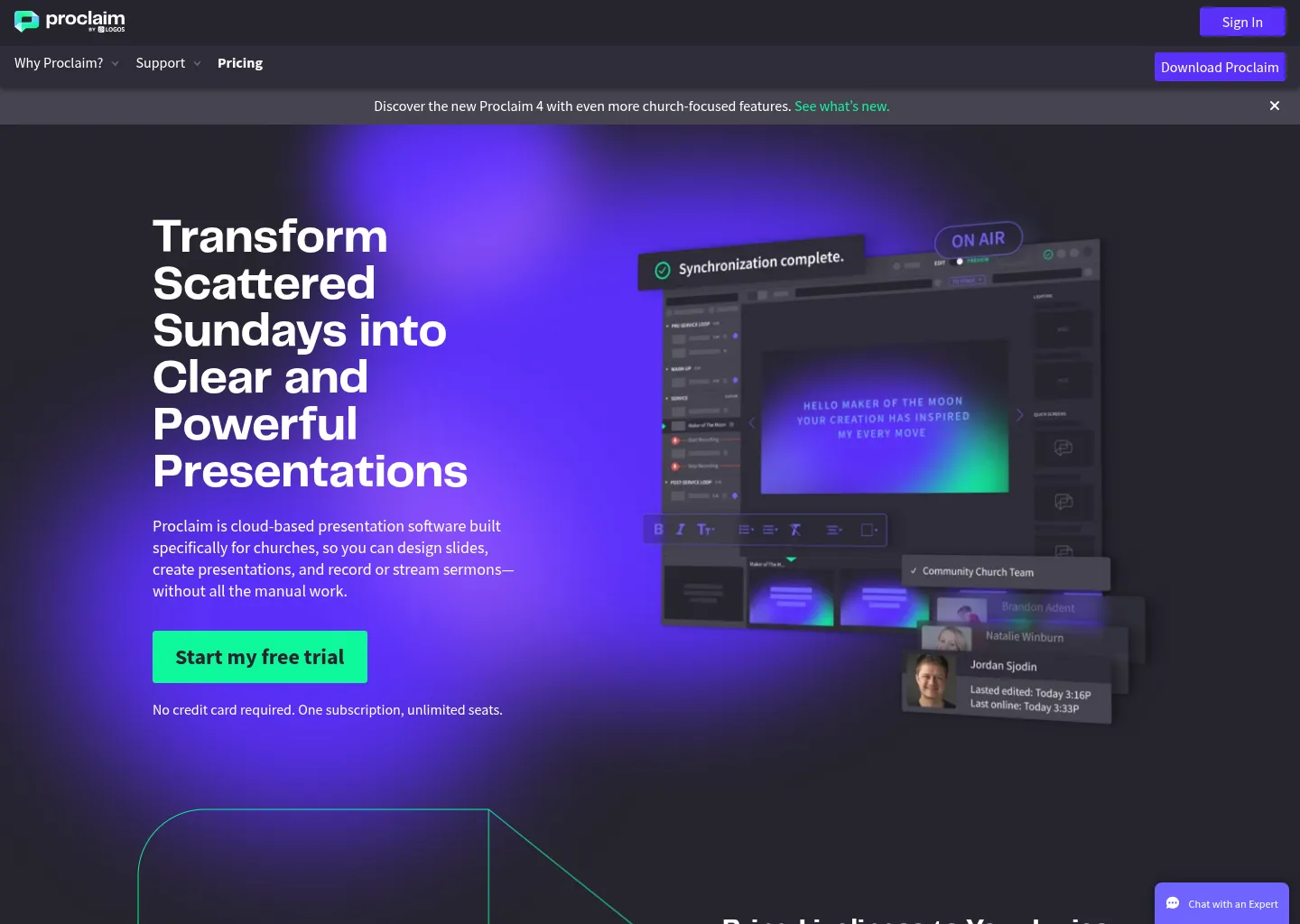Proclaim Church Presentation Software