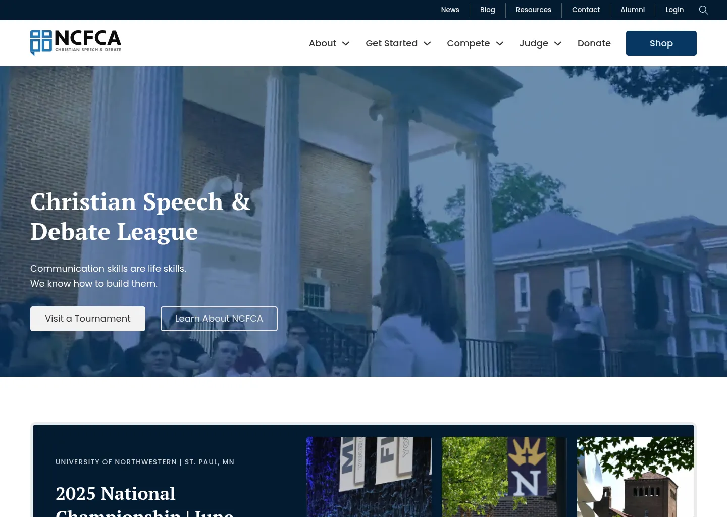 Screenshot of Christian Speech & Debate League