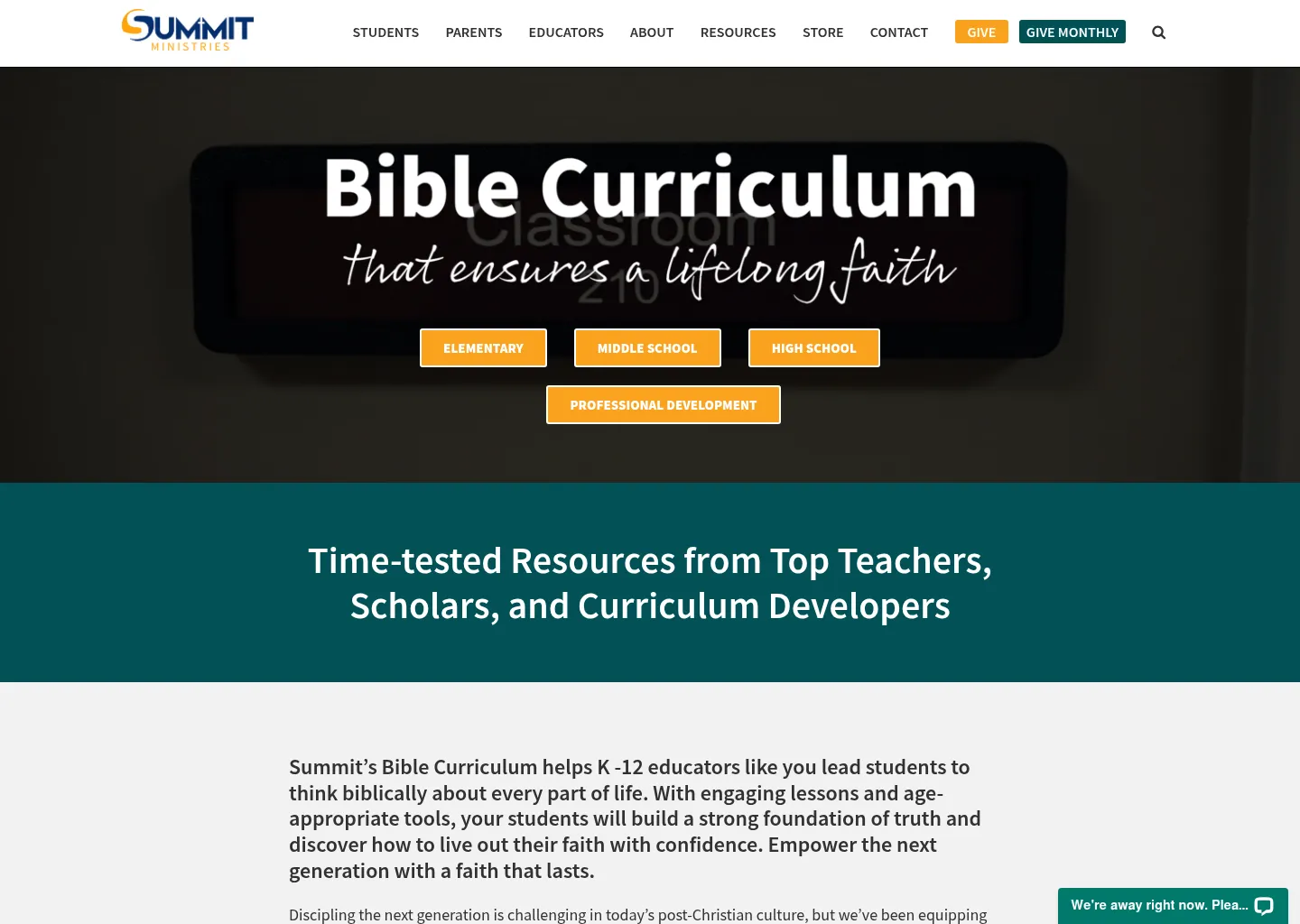 Summit Ministries - Christian School Curriculum