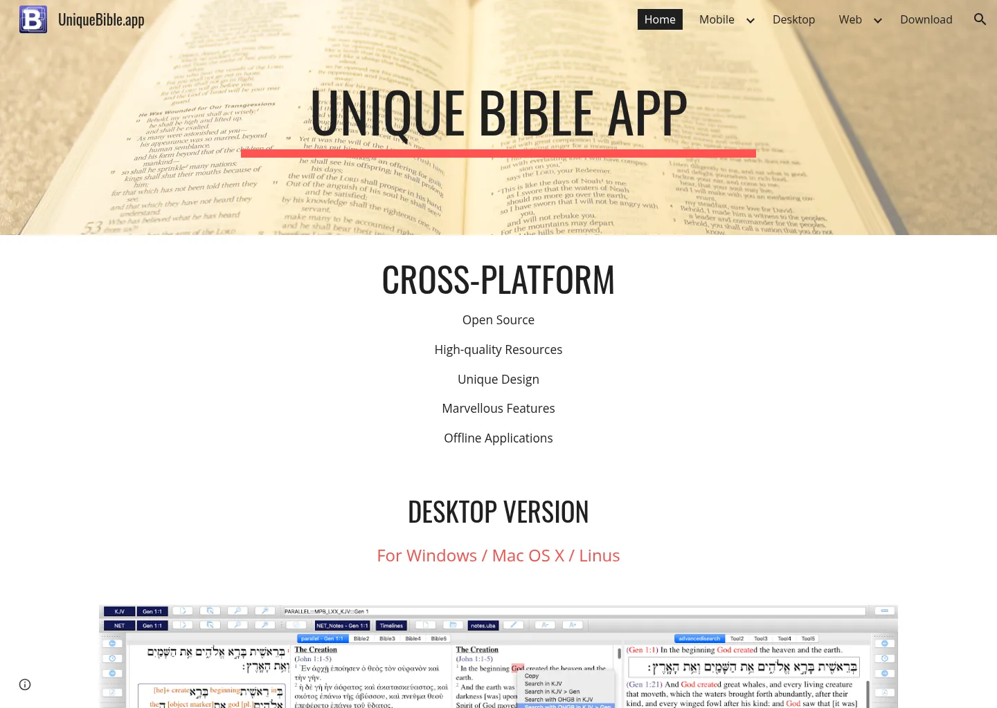 Screenshot of UniqueBible.app