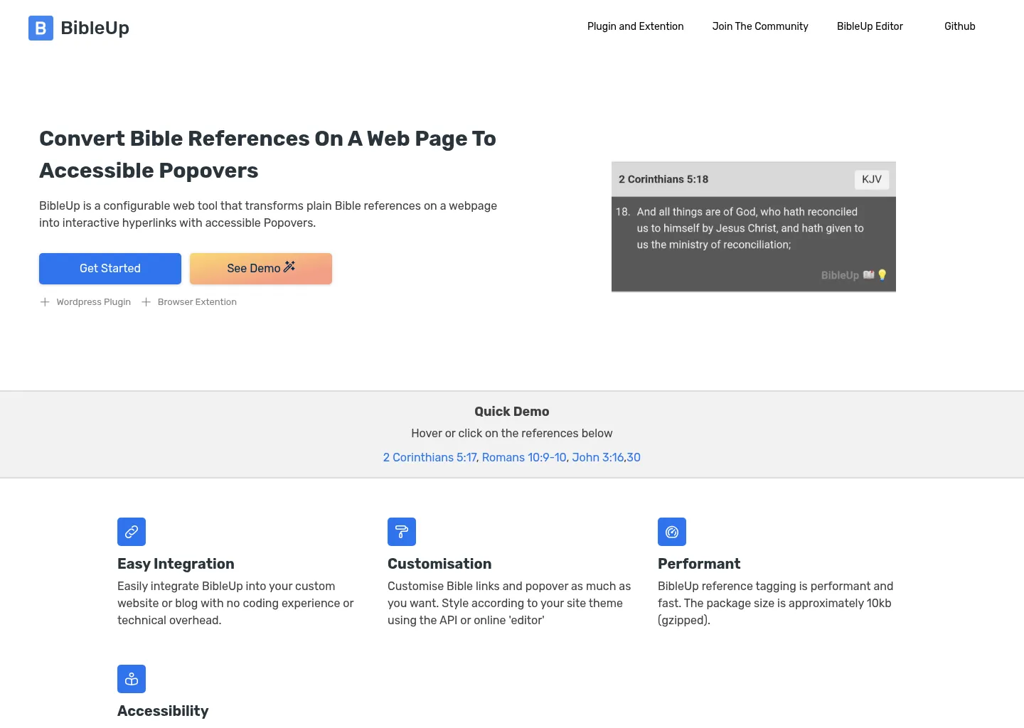 Screenshot of BibleUp