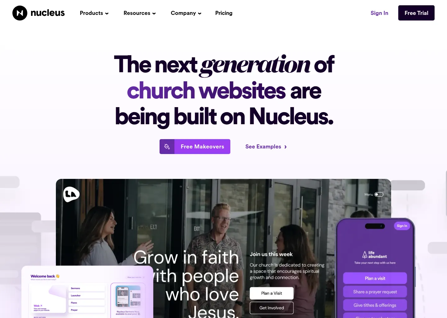 Screenshot of Nucleus - The Premium Church Website Builder
