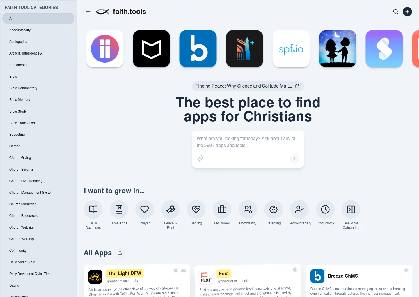 Screenshot of Faith Tools