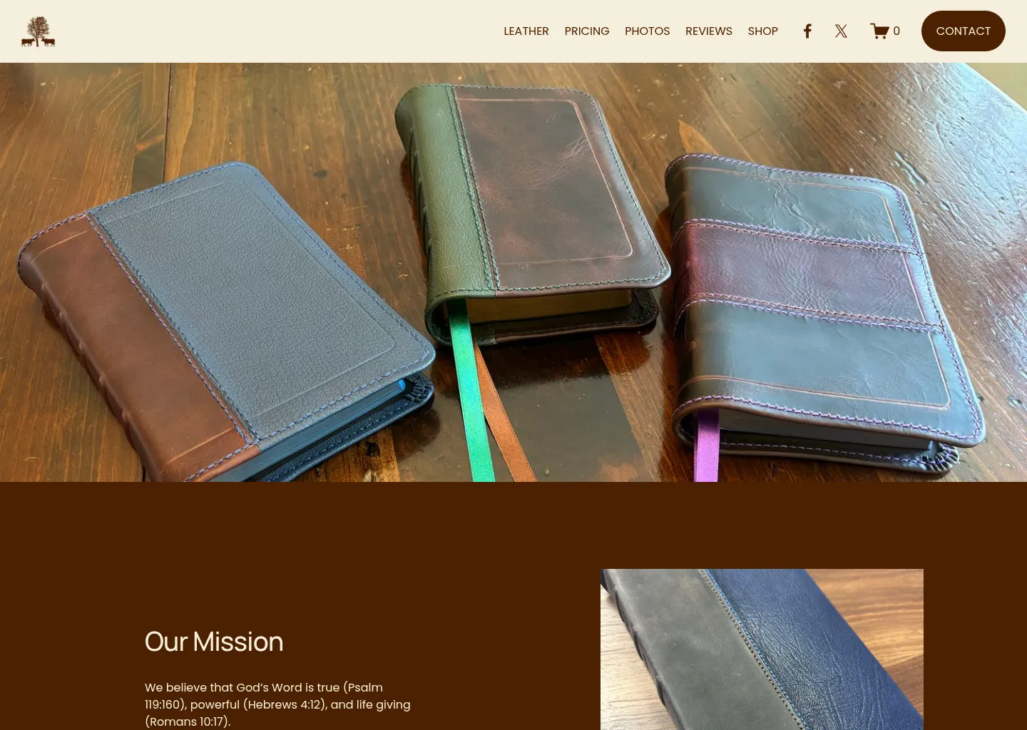 Screenshot of Dee's Leather and Wood