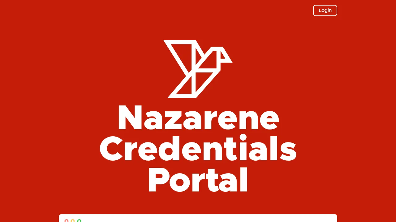 Screenshot of Nazarene Credentials Portal