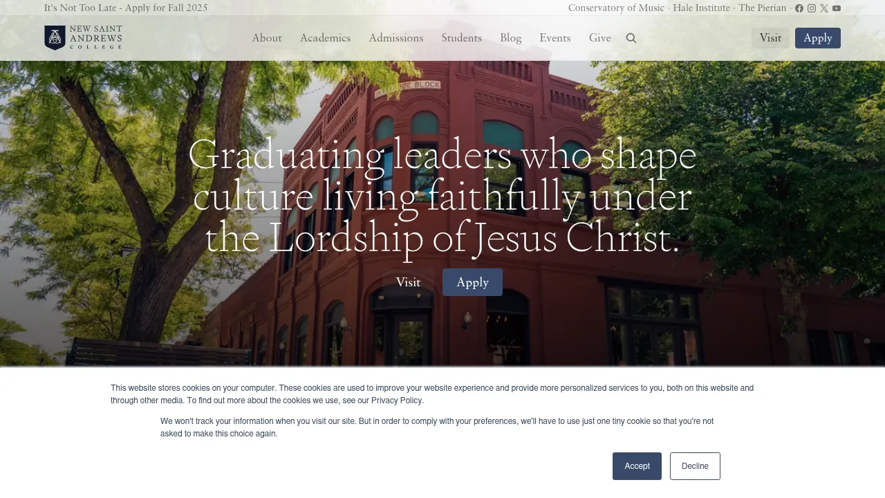 Screenshot of New Saint Andrews College