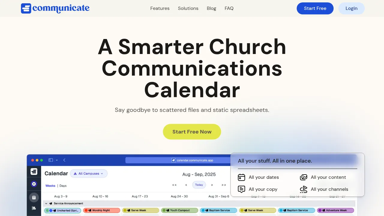 Screenshot of Communicate