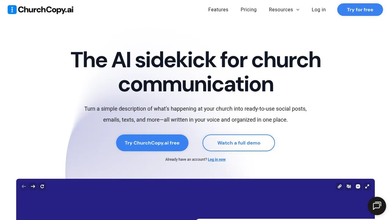 Screenshot of ChurchCopy