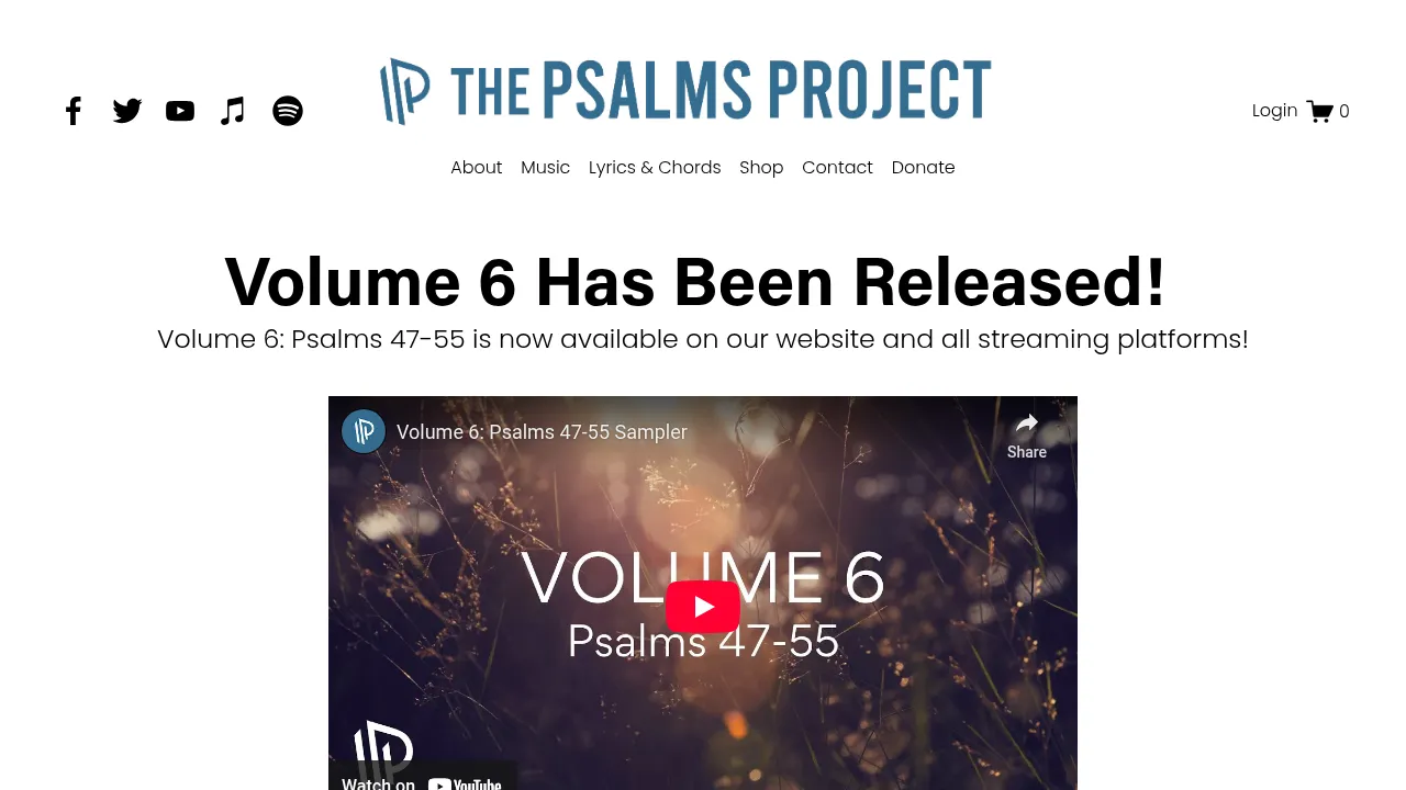 Screenshot of The Psalms Project