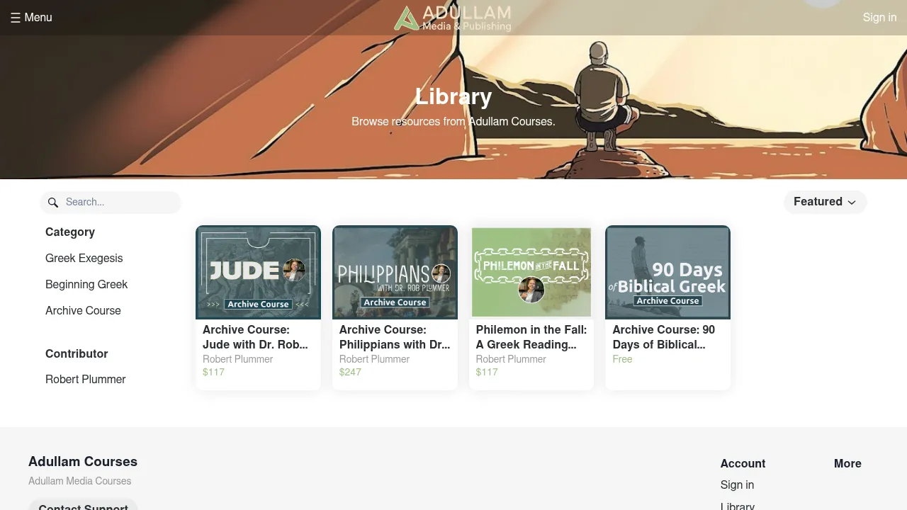 Screenshot of Adullam Courses
