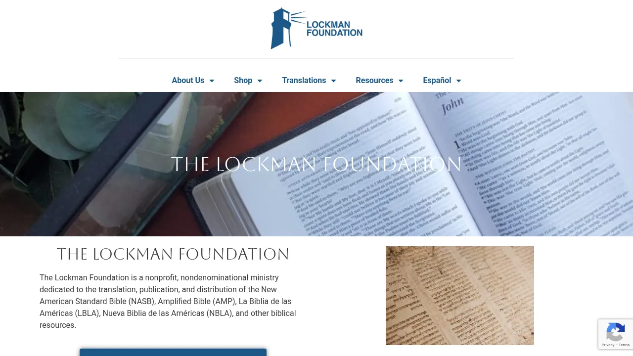 Screenshot of Lockman Foundation
