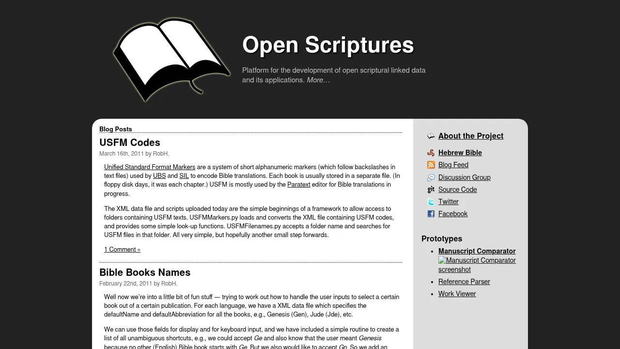 Screenshot of Open Scriptures