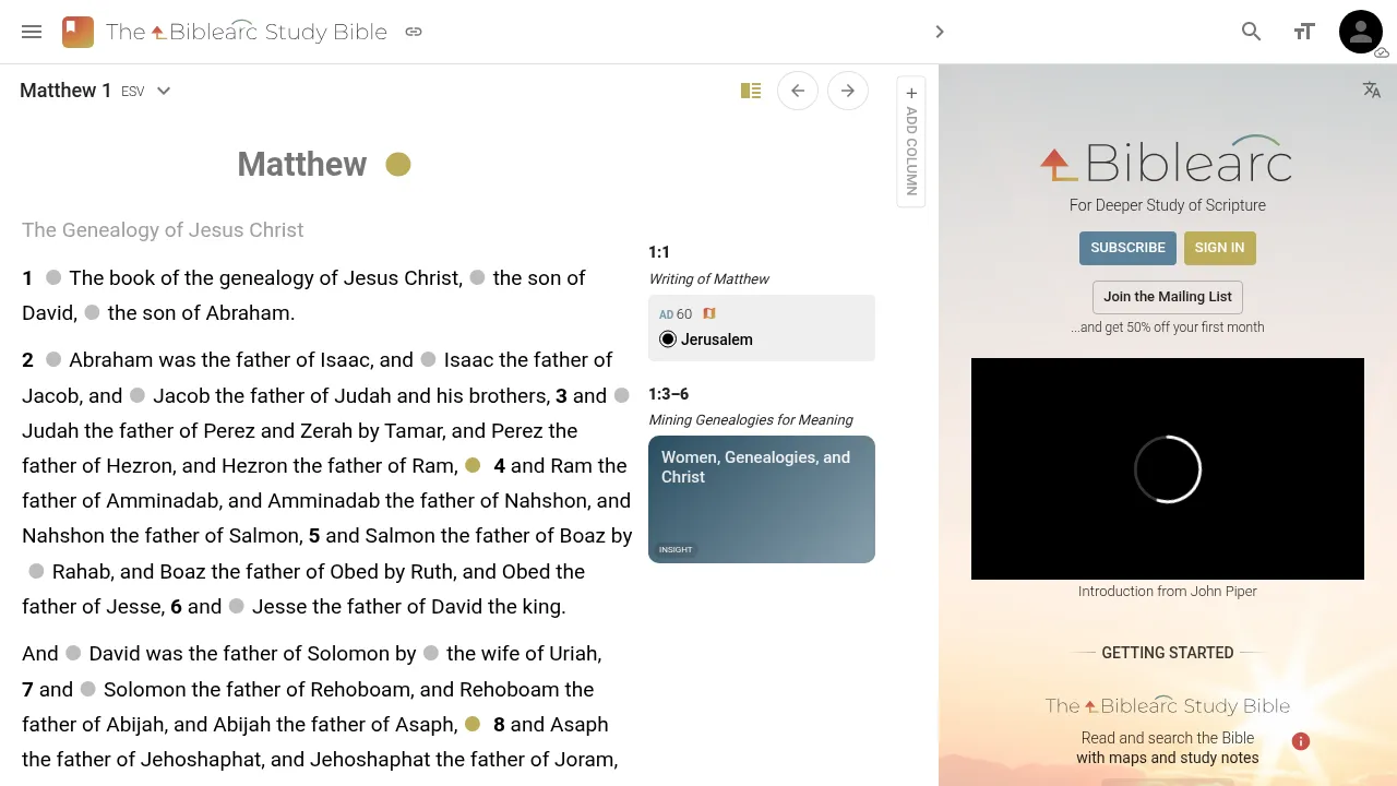 Screenshot of The Biblearc Study Bible
