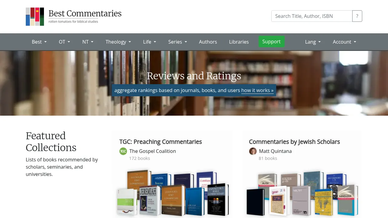 Screenshot of Best Commentaries
