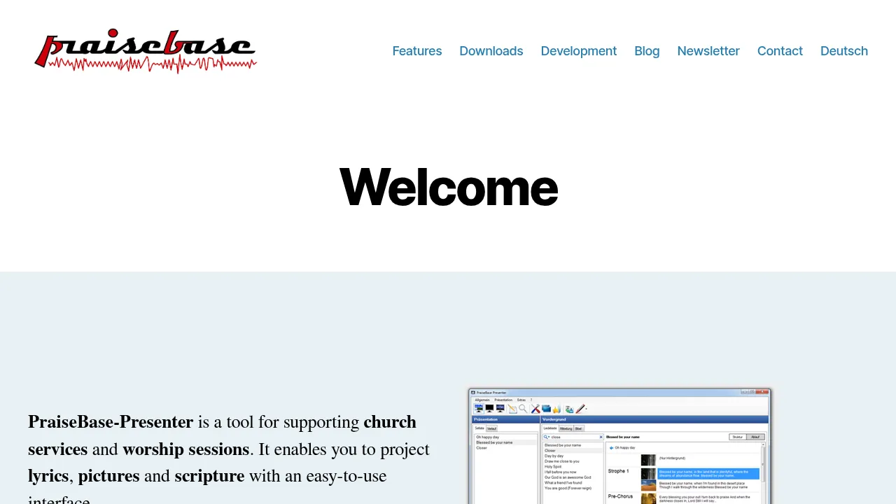 Screenshot of PraiseBase Presenter