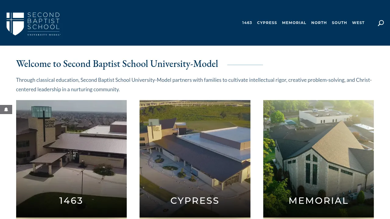 Screenshot of Second Baptist School University-Model, Houston