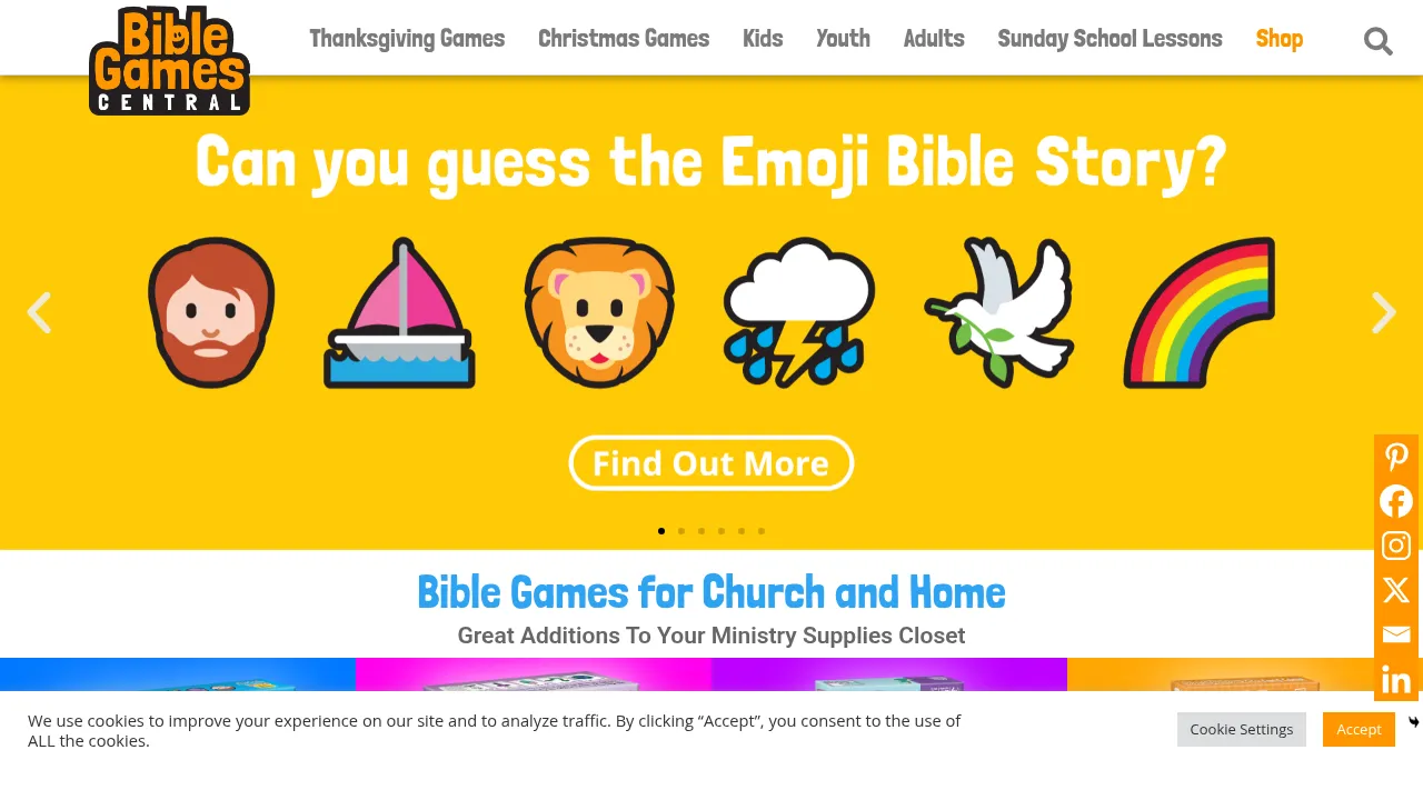 Screenshot of Bible Games Central