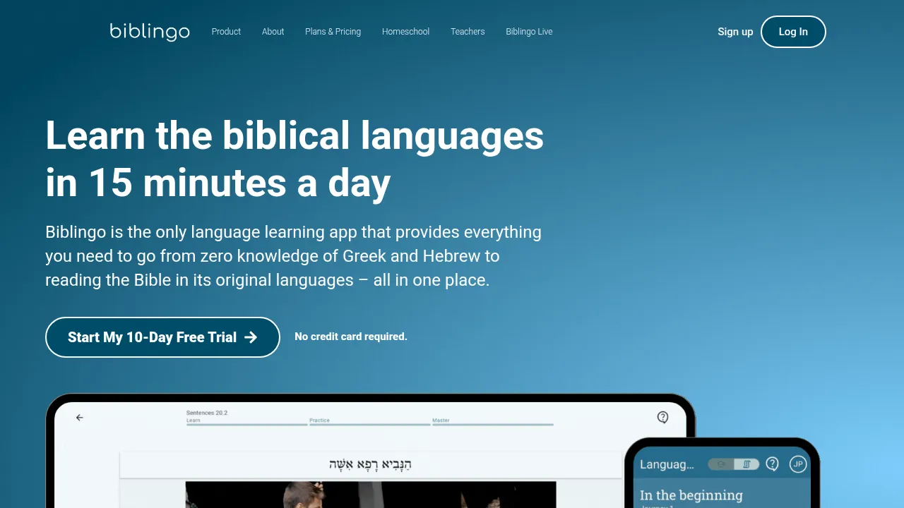 Screenshot of Biblingo