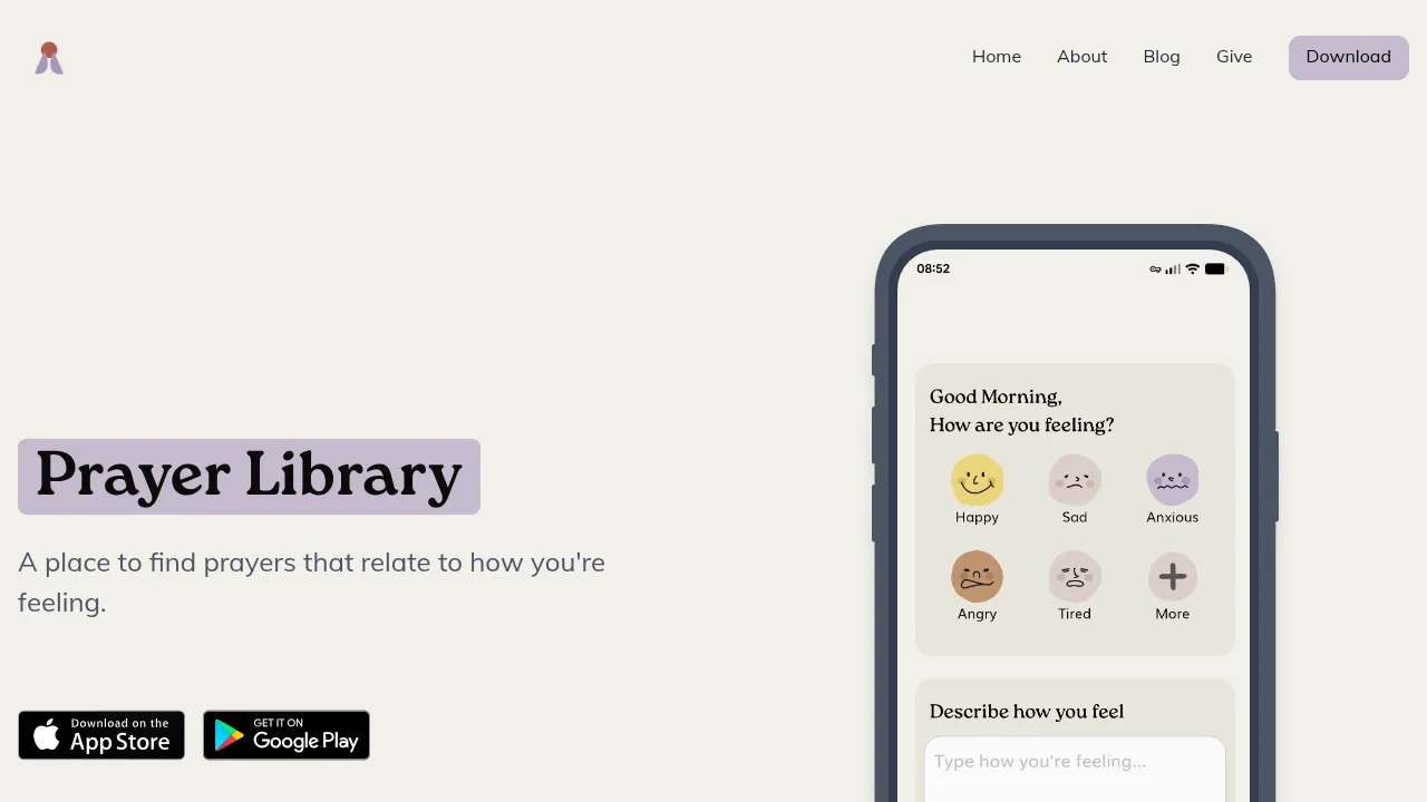 Screenshot of Prayer Library