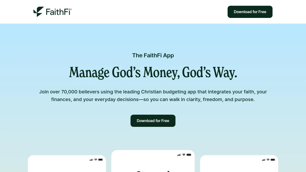 Screenshot of FaithFi App