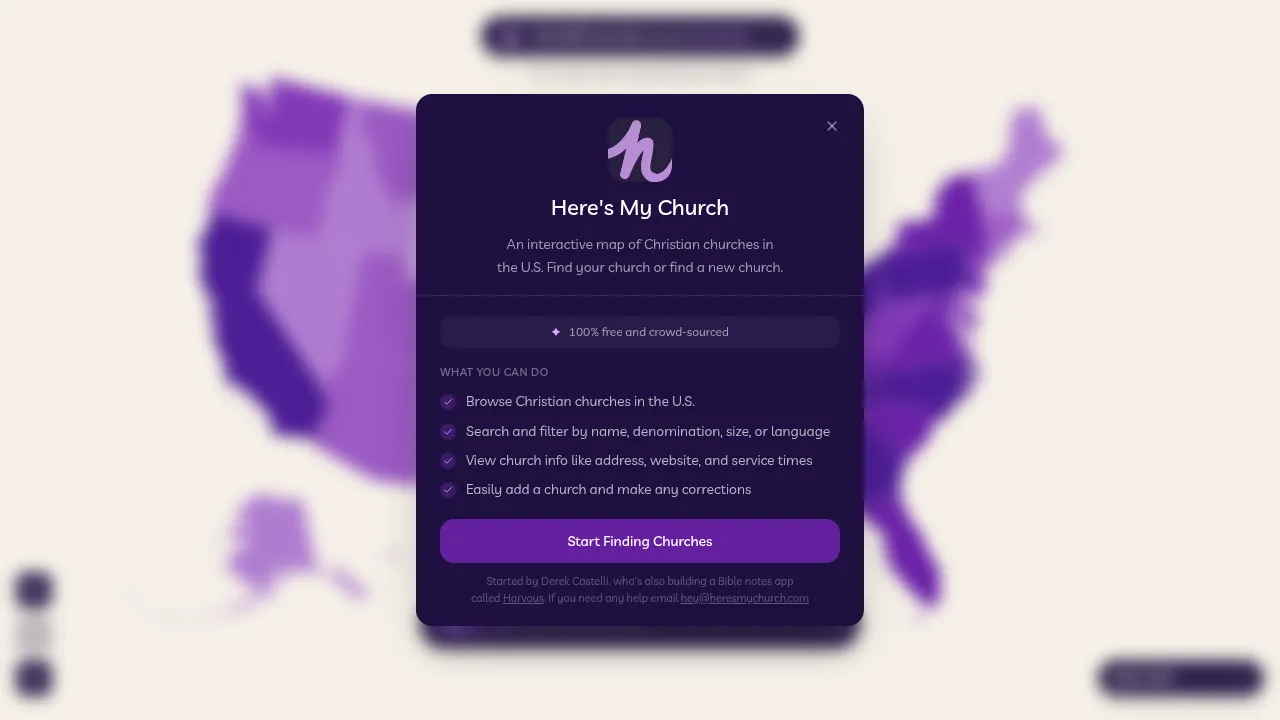 Screenshot of Here's My Church