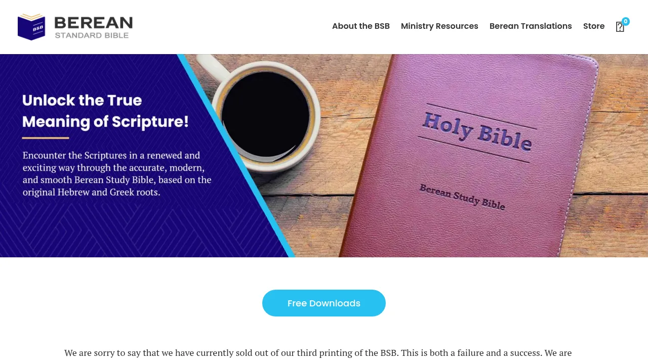 Screenshot of Berean Bible: Examine the Scriptures