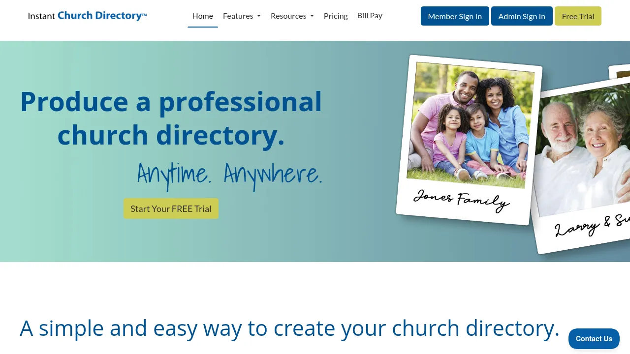 Screenshot of Instant Church Directory