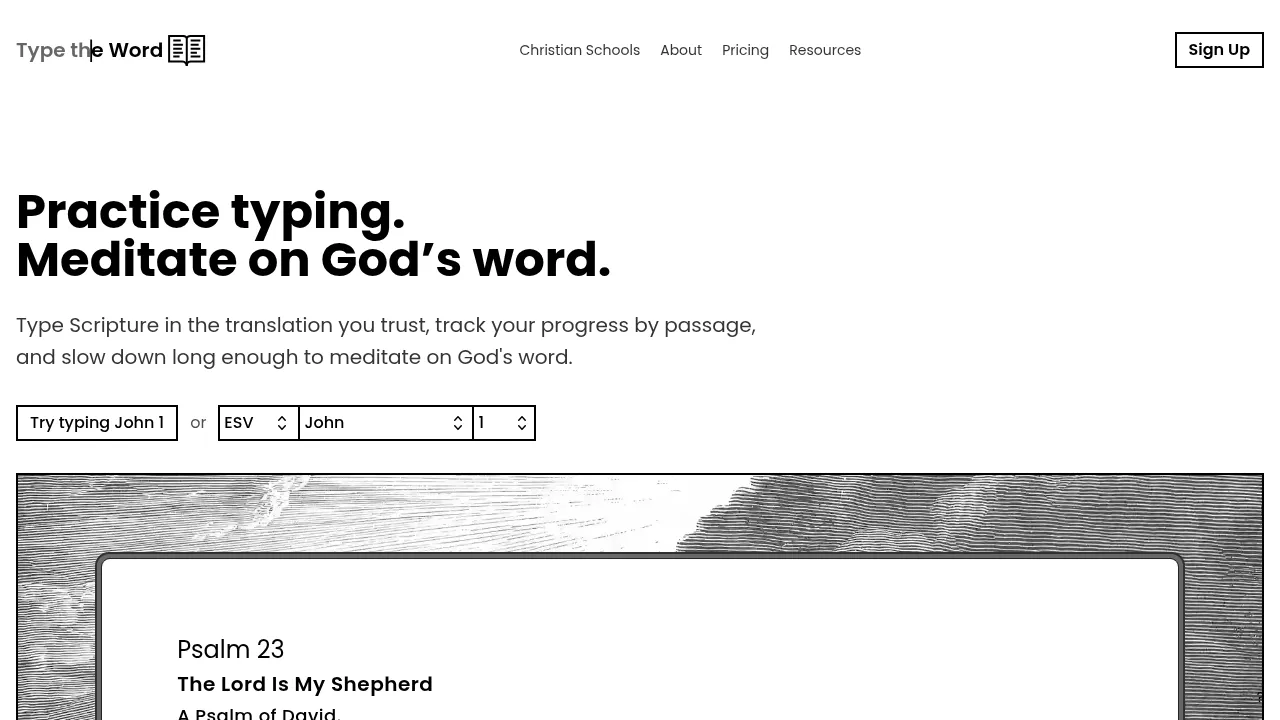 Screenshot of Type the Word