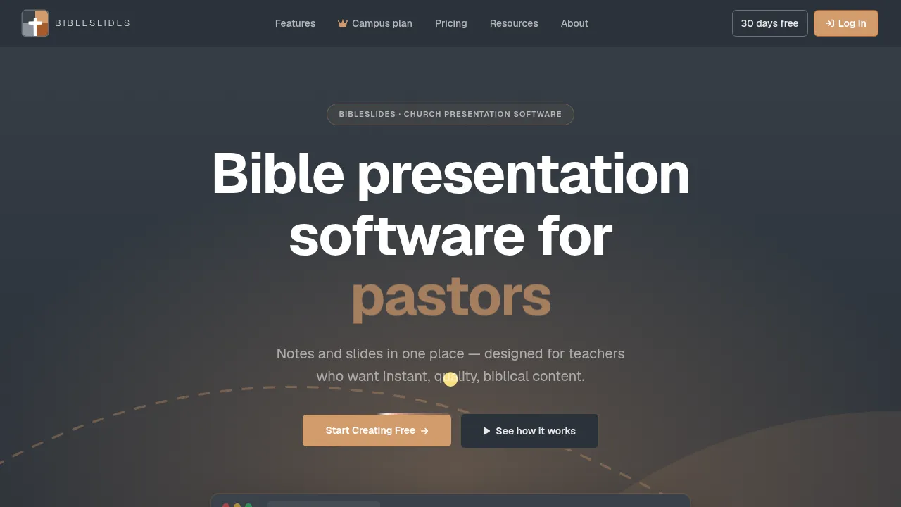 Screenshot of BibleSlides