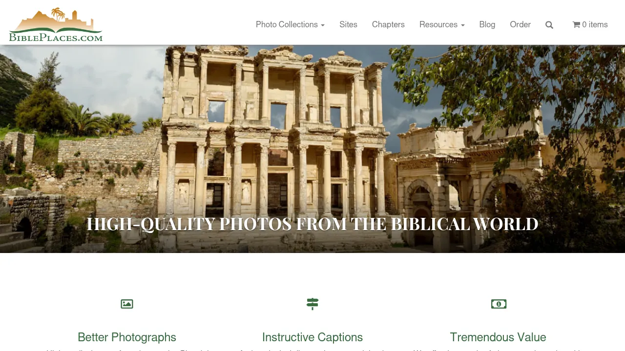 Screenshot of BiblePlaces.com