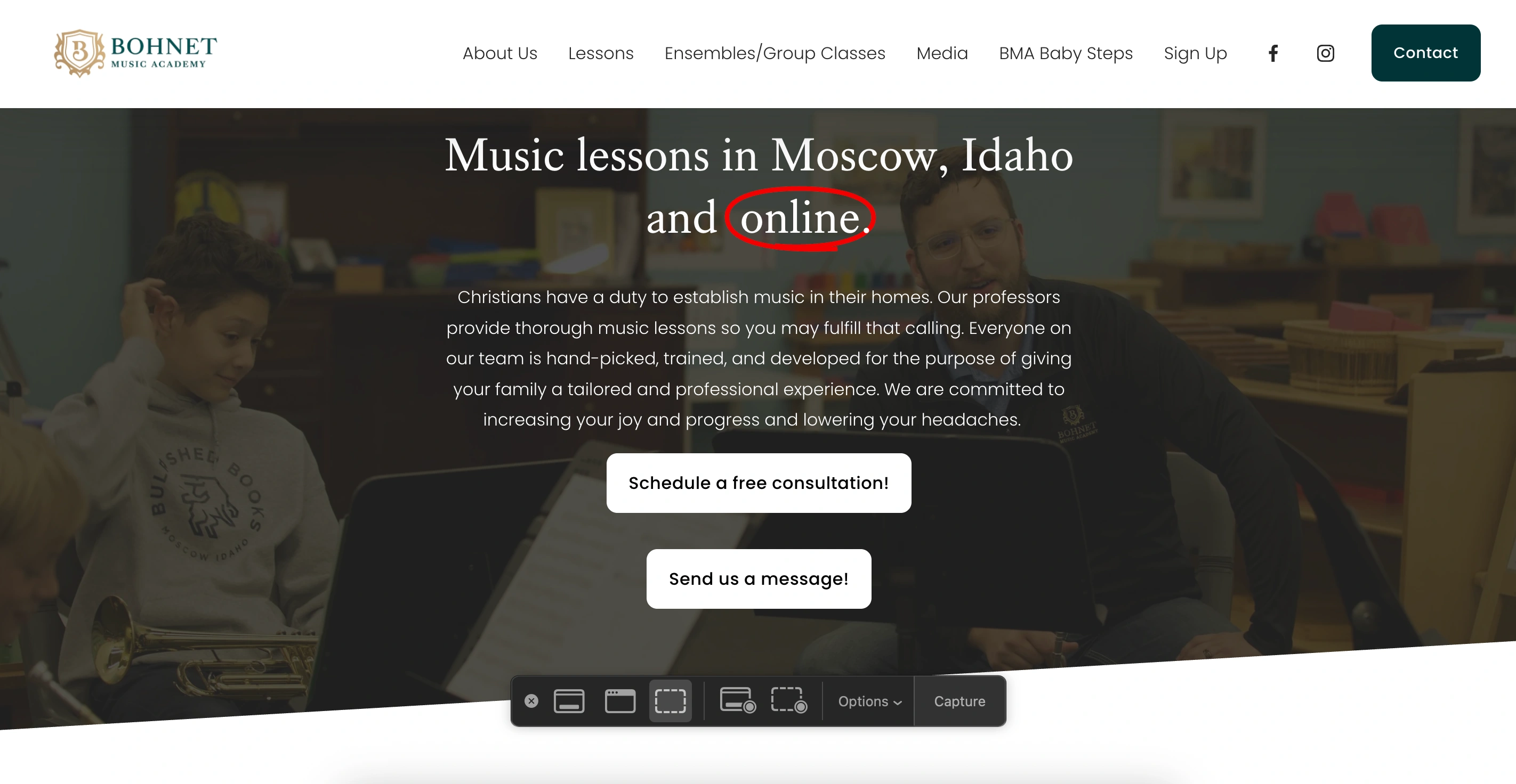 Screenshot of Bohnet Music Academy