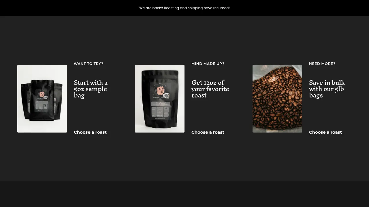 Reformation Coffee Company cover