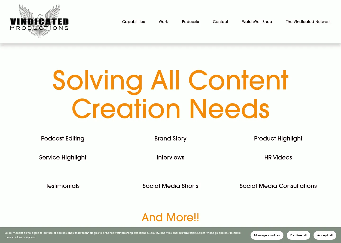 Cover of Vindicated Productions