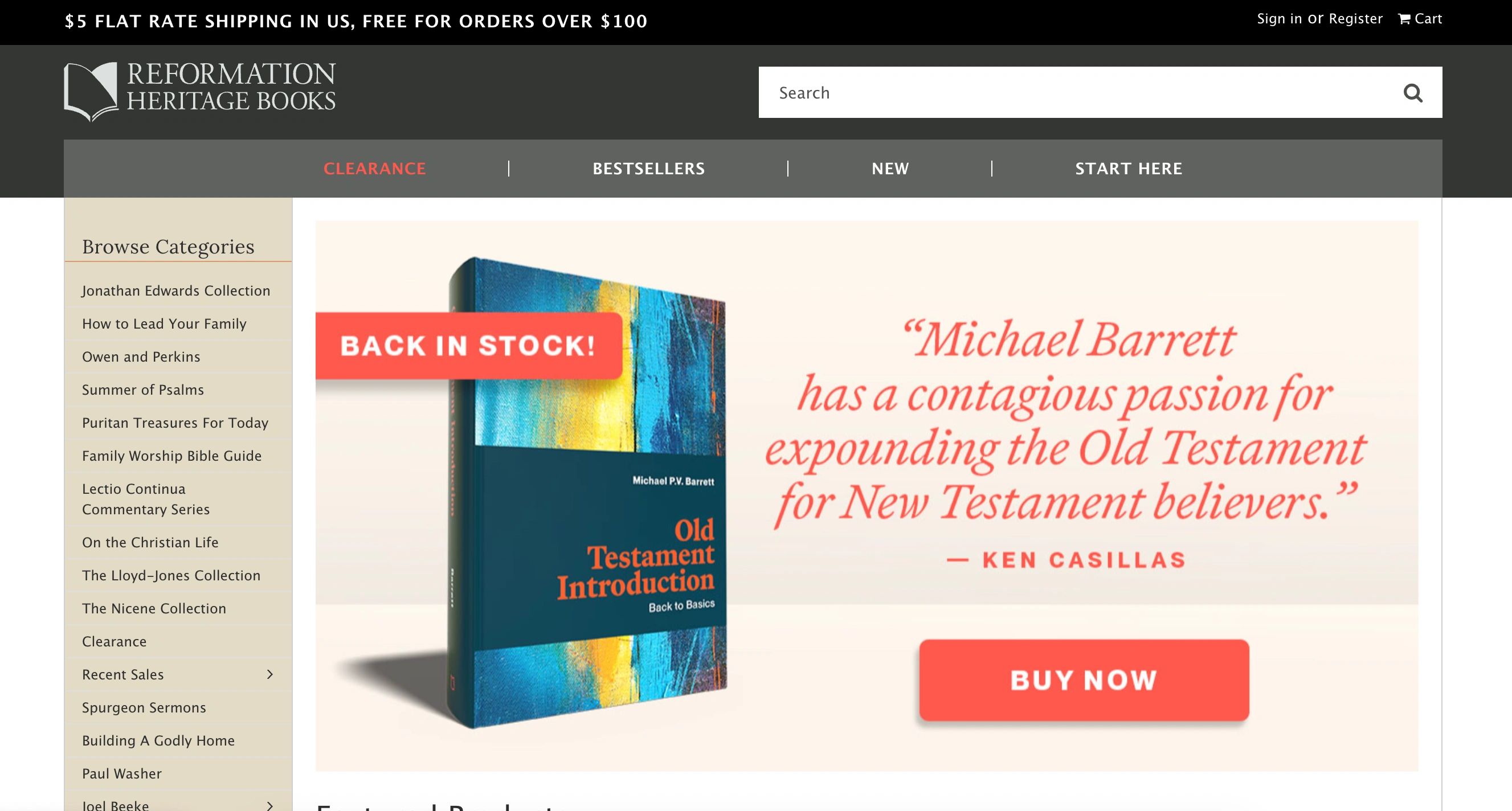 Screenshot of Reformation Heritage Books